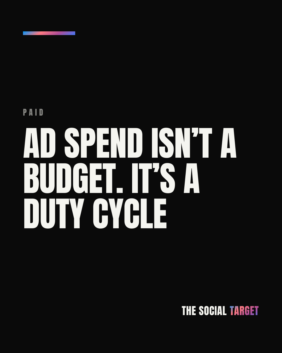 Branded card for Ad spend isn’t a budget. It’s a duty cycle